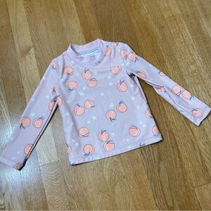 Little Planet Peach Longsleeve Swim Rash Guard 2T